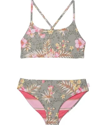 Seafolly L30933 Kids Pink Summer Holiday Reversible Bikini Set Size 8 - Image 1 of 2