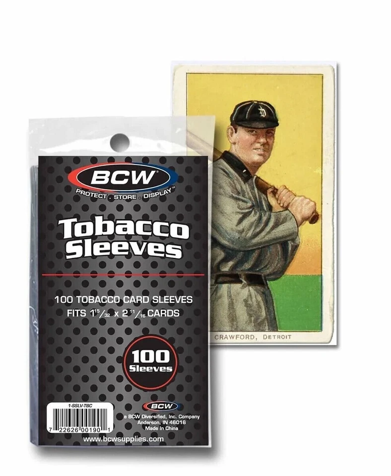 BCW ~ (1) Paquete de 100 fundas suaves para tarjetas de tabaco T206/Allen & Ginter Foto 1 de 1