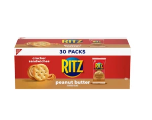 RITZ Crackers per Panini al Burro di Arachidi, Snack per Pranzo, 30 Confezioni Snack (4 Crackers P - Foto 1 di 12