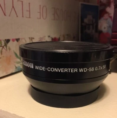 Lente convertidor ancho Canon WD-58 0,7X58 para foto y video Foto 1 de 2
