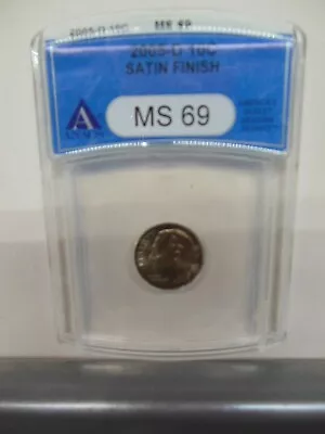 2005-D Franklin D. Roosevelt Dime ANACS MS-69 Satin Finish  ***NEAR PERFECT*** - Image 1 of 2