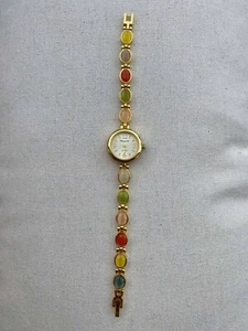 Women's Gemstone Watch Stainless Steel Watch Waterproof Quartz Gold Watch - Picture 1 of 4