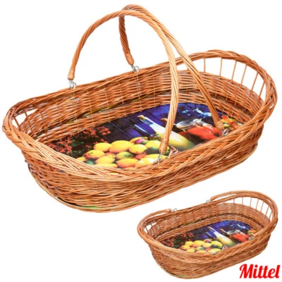 Weidentablett Tablettkorb Korbtablett Tablett  Weide Serviertablett TWSK_MED 51  - Bild 1 von 4