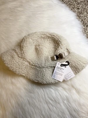 Sombrero cubo de lana texturizado Lululemon S/M NATI natural marfil crema blanco nuevo con etiquetas Foto 1 de 4