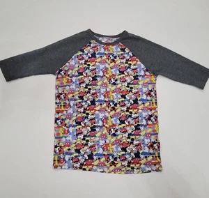 Lularoe Disney Sloan Mickey Mouse All Over Print Raglan Shirt Girls Kids Size 6 - Picture 1 of 6