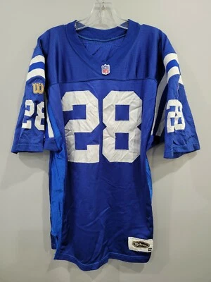 Camiseta deportiva de colección Wilson auténtica Indianapolis Colts Marshall Faulk 28 para hombre 48 L cosida Foto 1 de 4