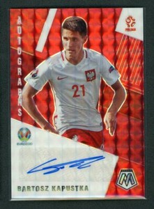 2021 BARTOSZ KAPUSTKA AUTO PANINI MOSAIC UEFA EURO2020 RED AUTOGRAPHS