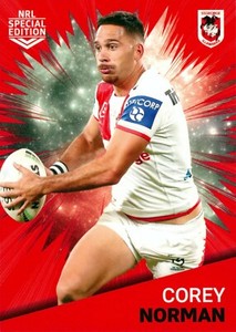 ✺New✺ 2021 ST GEORGE ILLAWARRA DRAGONS NRL Card COREY NORMAN Rivalry Special