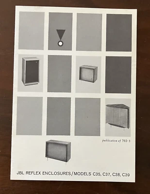 Винтажные колонки JBL зеркальные корпуса брошюра руководство редкая находка c35 c36 c37 c38 - Изображение 1 из 4