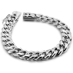 10mm Genuine 925 Sterling Silver Carved Miami Cuban Link Chain Bracelet Men 10" - Picture 1 of 6