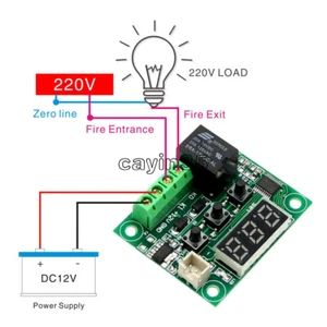 Controlador de temperatura termostato digital 12V W1209 NTC10K 1% 3950 cable sonda - Imagen 1 de 10