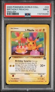 [PSA 9] Birthday Pikachu 24 2000 World Collection English Promo POKEMON - Picture 1 of 2