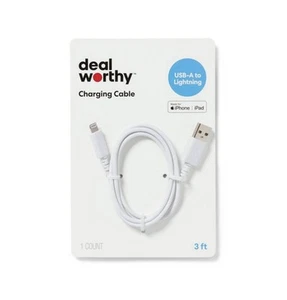 Dealworthy™ Cavo di ricarica USB-A - Bianco - 3 piedi - iPhone/iPad - NUOVO - Foto 1 di 5