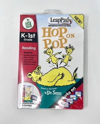 Sistema de aprendizaje Leap Pad Hop On Pop libro y cartucho Dr Suess K-1st interactivo Foto 1 de 3