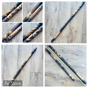 Handmade Vintage Bamboo Long Flute Pair 2 Flutes Unique Musical Instruments 76cm - Picture 1 of 24