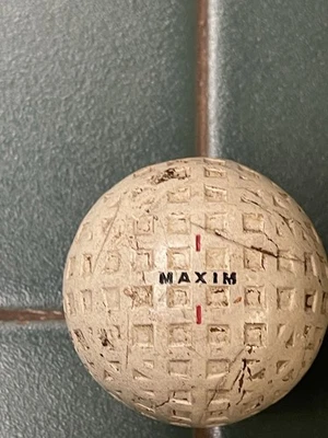 Antique Golf Ball Rare Maxim Square Mesh Pattern Ball C1920s Nice Condition - Image 1 of 4