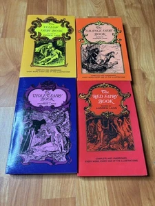 Lot Andrew Lang Fairy Book Series Paperbacks Red Violet Orange Yellow x FOUR - Picture 1 of 4
