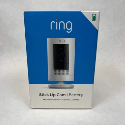 New Ring Stick Up Cam Battery Wireless Indoor/Outdoor Camera White 8SC1S9-WEN0 - Image 1 of 4