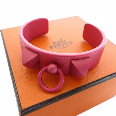 Authentischer HERMES Collier De Chien Medor Armreif Armband rosa Gr.0672 g - Bild 1 von 4