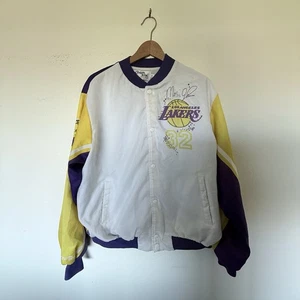Vintage Magic Johnson Chalk Lines 90's Jacket basketball NBA Lakers size XL read - Picture 1 of 9