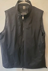 Bugatchi Black Full Zip Vest Shell Golf Hiking  Sleeveless  Mens XL C24" L 27"  - Picture 1 of 19