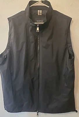 Bugatchi Black Full Zip Vest Shell Golf Hiking  Sleeveless  Mens XL C24" L 27"  - Image 1 of 4