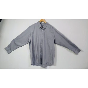 Lands End Mens Gray Button Down Long Sleeve  Shirt Classic Fit 34-35 Room Casual - Picture 1 of 10