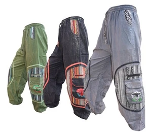 Pantalones bohemios de carga de paracaídas con bordado de setas de bolsillo azteca Gheri para hombre - Imagen 1 de 19