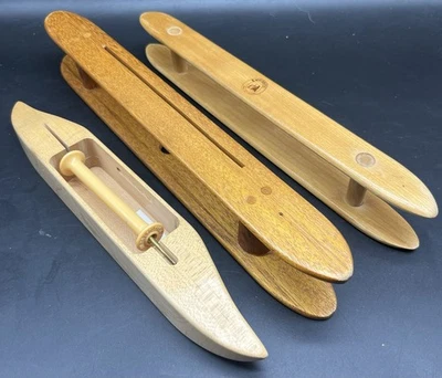 Transbordador de barco hecho a mano de 12" - LeClerc - 2 lanzaderas de trapo regulares - Herramientas de tejido Foto 1 de 2