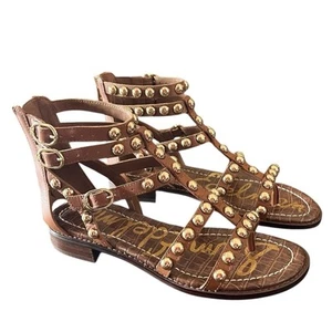 Sam Edelman Estella Studded Leather Flat Gladiator Sandals NEW Size 6 - Picture 1 of 9