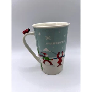 Taza Starbucks Holiday Snow Scene - 2011 Bone China con mango de avión - Imagen 1 de 5