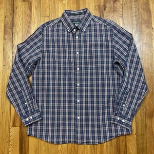 Eddie Bauer Oxford Hemd Herren L Legend Wash Button Down Baumwolle Freizeit blau kariert - Bild 1 von 15