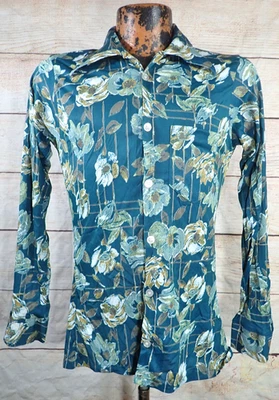 Camisa Discoteca ELY De Colección Años 60 70 Para Hombres M Arte Floral Rockabilly Abstracto Hippy EE. UU. Foto 1 de 4