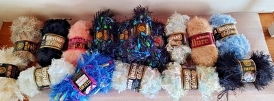 Lot of 16 Skeins of NEW YARN - FUN FUR  Lion Band  FANCY FUR BERNAT ALLURE - Image 1 of 3