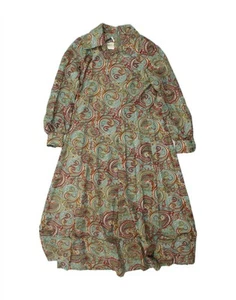 EASTEX Womens Long Sleeve Maxi Dress UK 22 3XL Turquoise Paisley Polyester BS07 - Picture 1 of 3