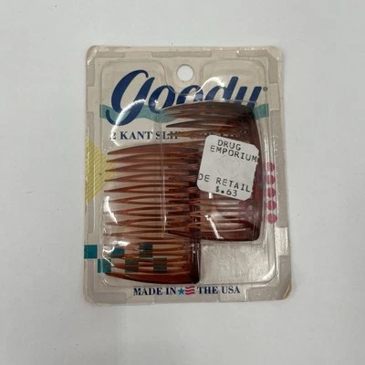 "Peines laterales de cabello vintage Goody 2 KANT-SLIP SELLADOS 1989 2"" NUEVO EN STOCK" Foto 1 de 3