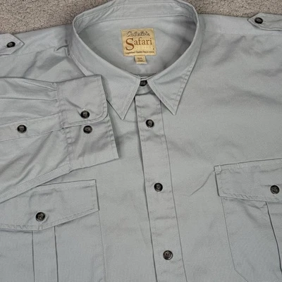 Cabelas Shirt Mens 3XL Blue Safari Series Long Sleeve Button Up Outdoors Hiking - Image 1 of 4