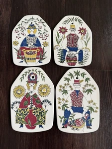 Four 4" x 6" Figgjo Flint Mons og Mille Plaques Turi Design Norway Handpainted - Picture 1 of 3