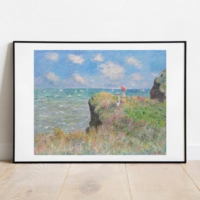 Art print Cliff Walk at Pourville by Monet print poster gallery wall art decor - Image 1 of 4