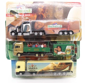 Lot Of 3 HO 1:87 Scale German Beer Delivery Trucks and Trailers - Picture 1 of 5