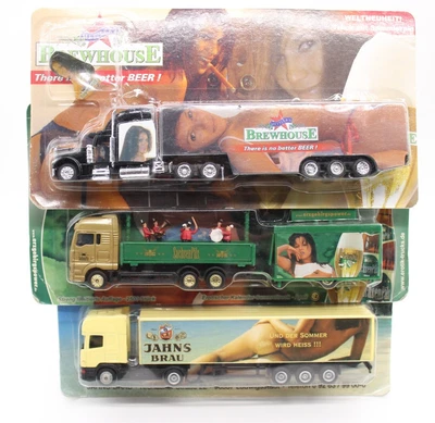 Lot Of 3 HO 1:87 Scale German Beer Delivery Trucks and Trailers - Image 1 of 4