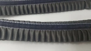 3 YDS TUSCANY 1" GRAY PLEATED SATIN RIBBON TRIM VELVET BAND DRAPERY UPHOLSTERY  - Bild 1 von 5