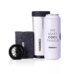 Rare Corkcicle Slim Artican 12oz Snow drift w/ Secret Stash Can + Adapter 8.4oz - Picture 1 of 4