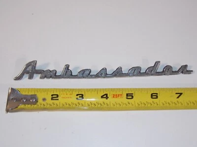 Винтажный 1958 Rambler Ambassador автомобиль эмблема значок приборной панели табличка сценарий - Изображение 1 из 4