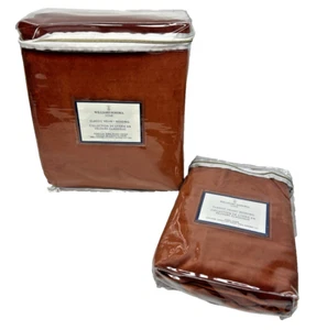 Williams Sonoma Velvet Orange King Duvet Cover & Sham 108 x 92" Fall - Picture 1 of 7