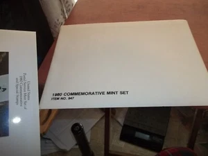 1980 USPS Mint Sets Commemorative Stamps in Original Packet plus sheet of masks - Picture 1 of 4