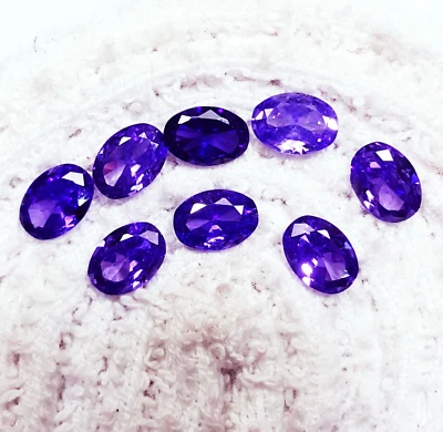Purple Sapphire Oval Shape 6x5 mm 8 Pcs Loose Gemstone Lot With Free Shipping - Image 1 of 4