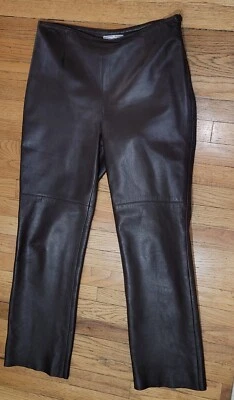 Alberto Makali, Hecho en Italia, 100% Cuero Mantequilla, Chocolate, Pierna Ancha, Talla 10EUC Foto 1 de 4