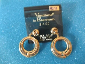 Vendome in Eternum goldfarbene Creolen Ohrstecker Neu aus altem Lagerbestand - Bild 1 von 7