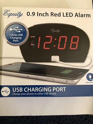 30024 Equity by La Crosse Alimentado por CA 0.9" Pantalla LED Roja Reloj Despertador Puerto USB Foto 1 de 2